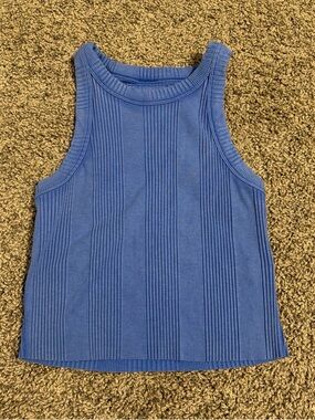 aerie Ribbed Tank - Blue Periwinkle